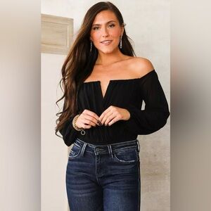 Off The Shoulder Mesh Bodysuit